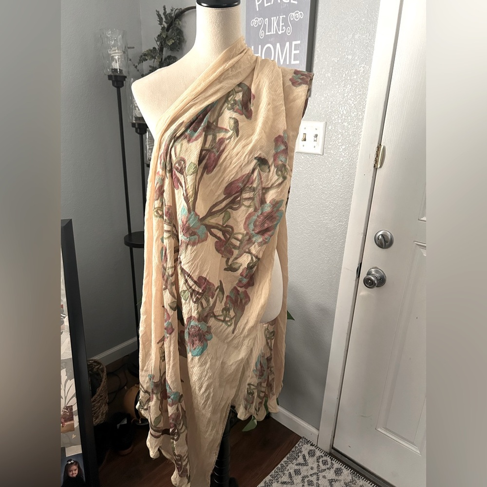 Large vintage silk shawl